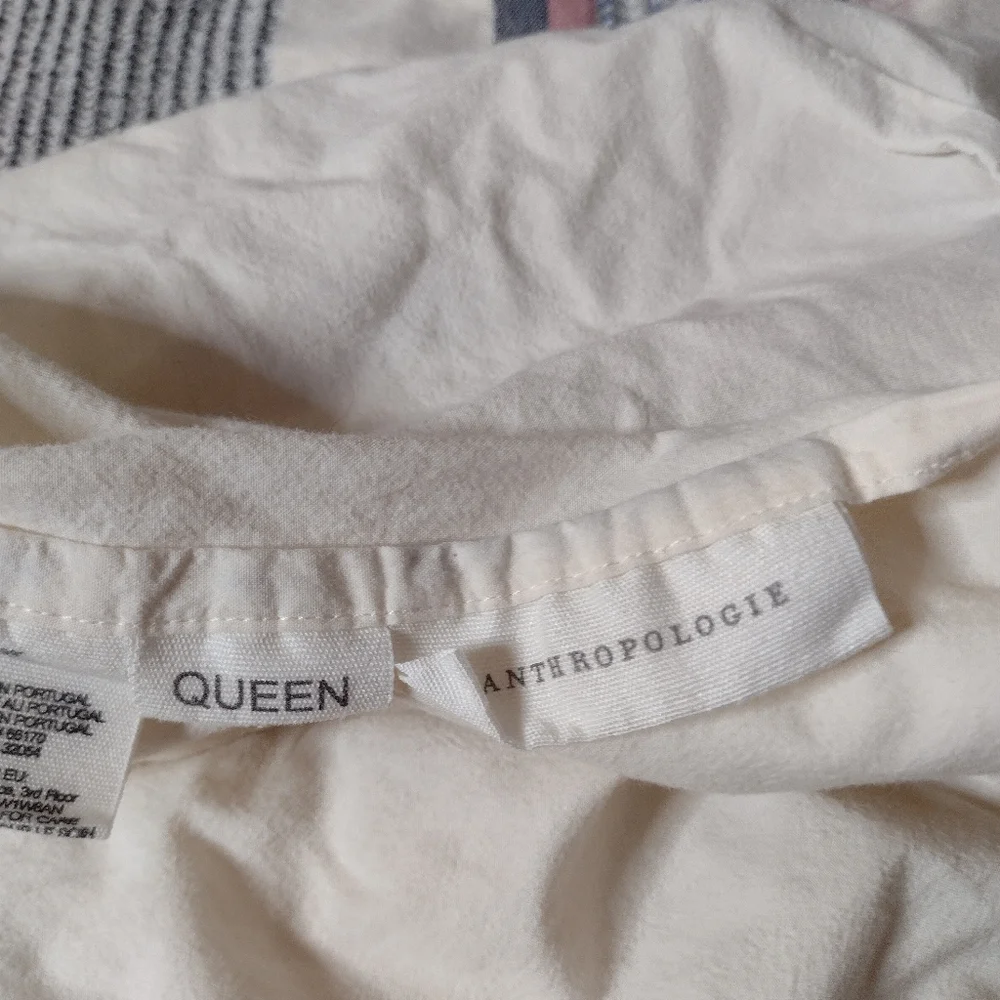 Anthropologie Camila Woven Striped Duvet Cover Queen Bohemian Boho